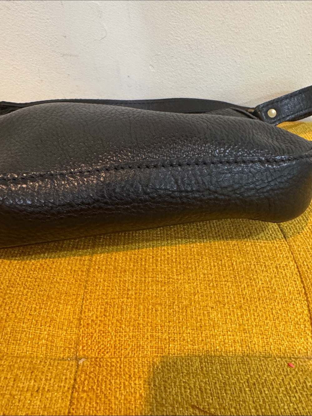 Black Leather Shoulder Bag Port Leather🍀🍀 - Picture 4 of 7